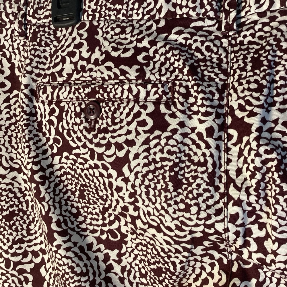 Gap Burgundy Floral Khaki Patterned Trousers Size 10 - Picture 4 of 7